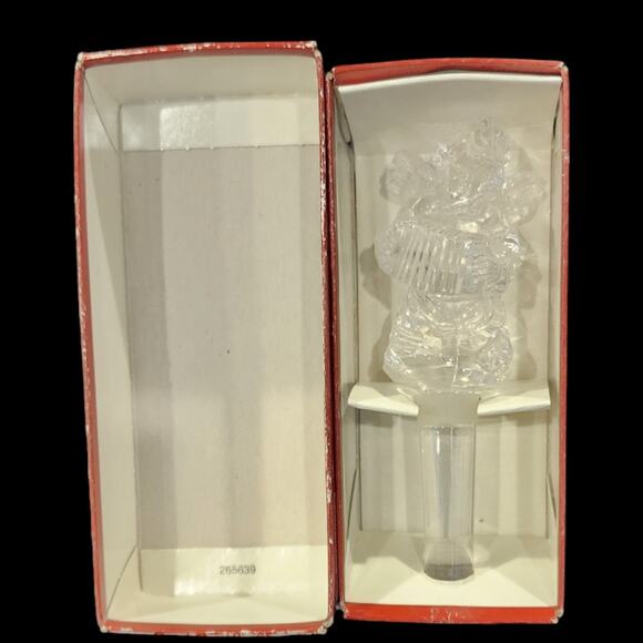 Mikasa Cherub Angel Lead Crystal Wine Bottle Stopper Playing an Accordion NIB - Picture 2 of 6